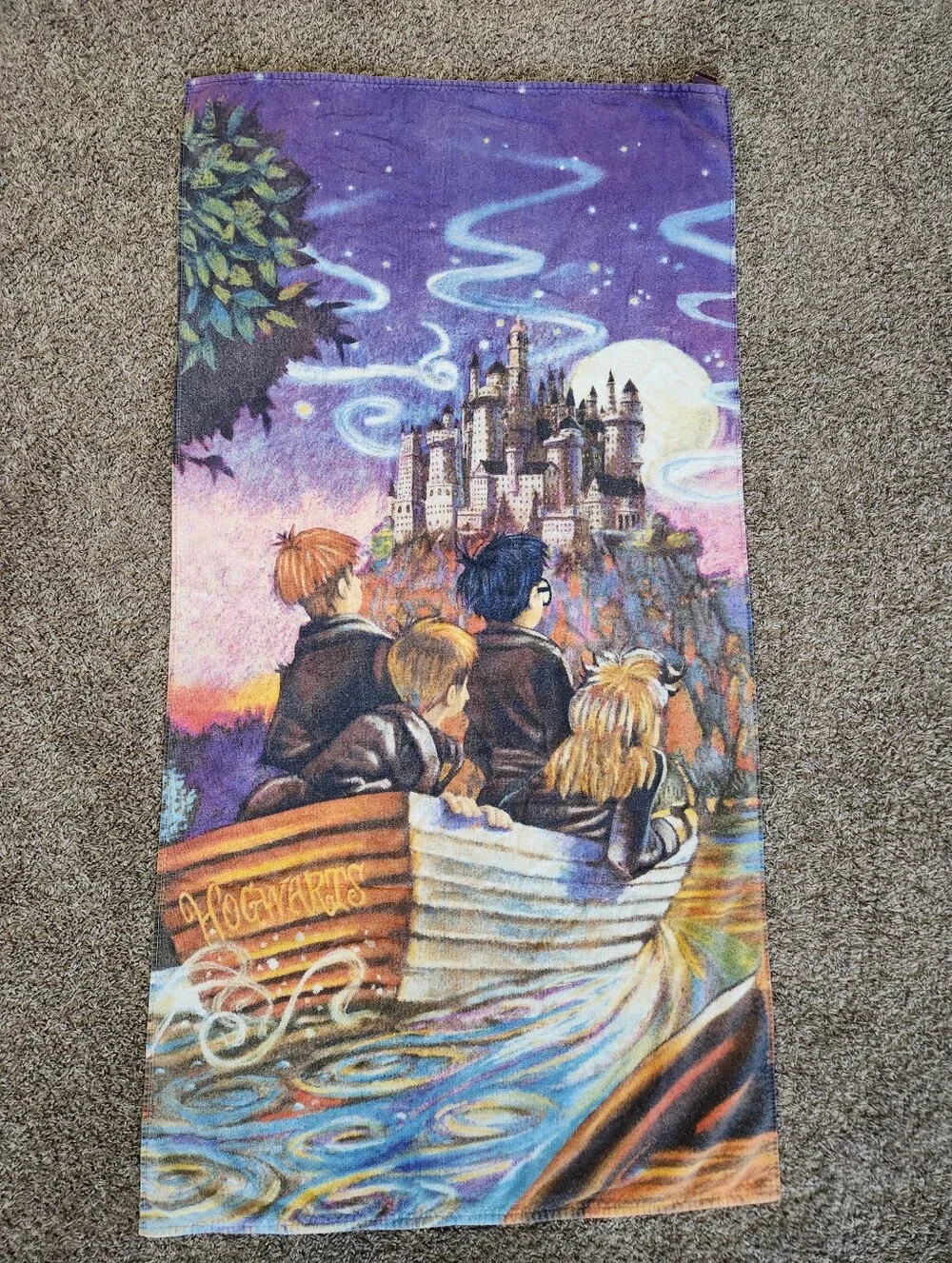 Vintage Harry Potter Arriving at Hogwarts Beach Towel 2000 53X27
